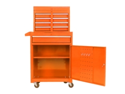 Carro de herramientas de 5 cajones con ruedas, parte superior extraíble y estantes ajustables - Naranja - Ziwei Store
