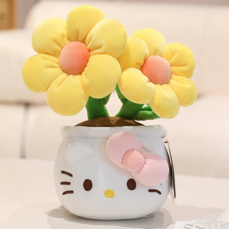 (amarillo) Muñeco De Peluche, Planta En Maceta, Flor Artificial, Decoración De Escritorio Para El Hogar, Regalo De San Valentín