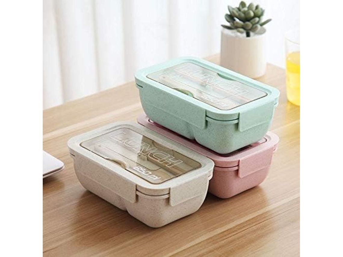 Bandeja Térmica Para Adultos 850ml Material Saludable Bandeja De Almuerzo Microondas Contenedor De Alimentos Rosa