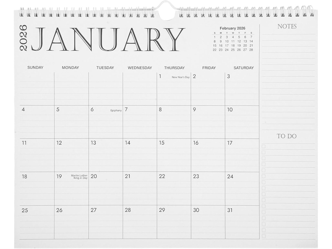 Calendario De Pared 2026, 18 Meses Con Festivos, Varios Países, Planificador Escolar Anual, Papel Resistente.