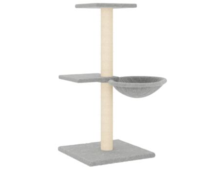 Rascador para gatos con postes de sisal gris claro 72 cm VIDAXL