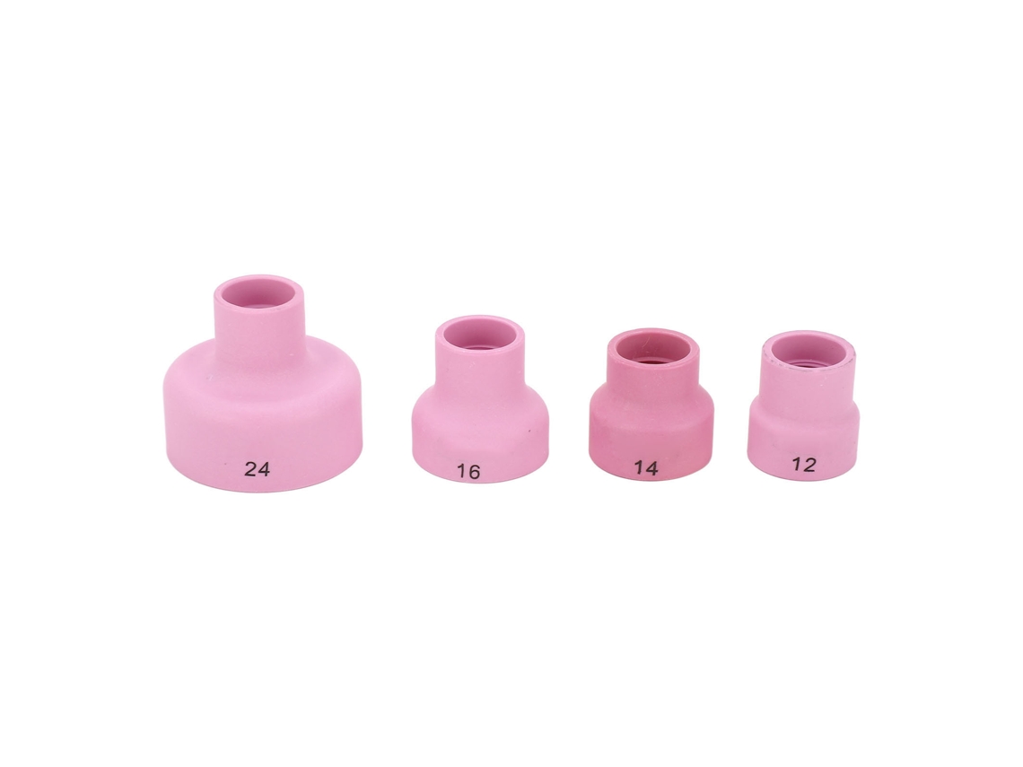 Kit De Copas Tig Cerámicas 12 14 16 24 Con Agujero Central 2.4mm Para Equipo De Soldadura Rosa