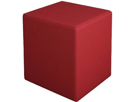 Puf HOMEMANIA Square Rojo (Terciopelo - 34x34x37 cm)