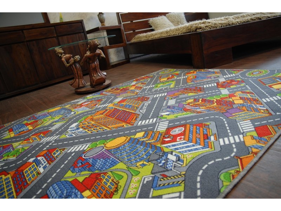 Alfombra infantil Carreteras BIG CITY gris 