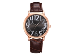 Reloj De Pulsera De Aleación Con Esfera Redonda, Movimiento De Cuarzo Y Correa De Piel Sintética (rojo).