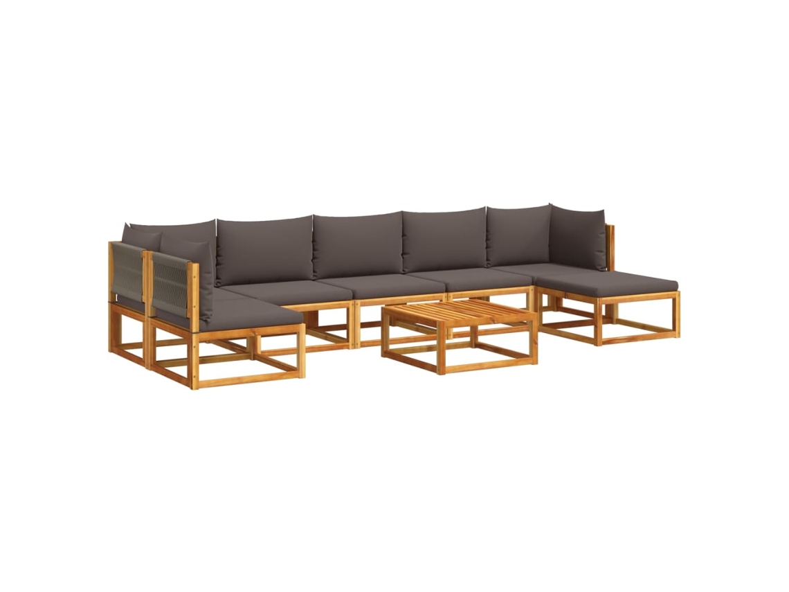 Maison Exclusive - Conjunto De Sofá De Jardín De 8 Piezas Con Cojines De Madera De Acacia Y Cuerda