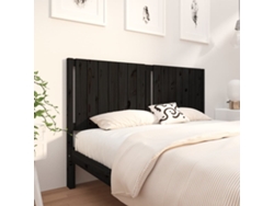 Cabecero De Cama Madera Maciza De Pino Negro 165,5x4x100 Cm