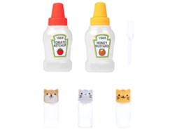 Pequeñas botellas de plástico para salsa de soja, aptas para rociar y portátiles, colores como se muestran en las imágenes.