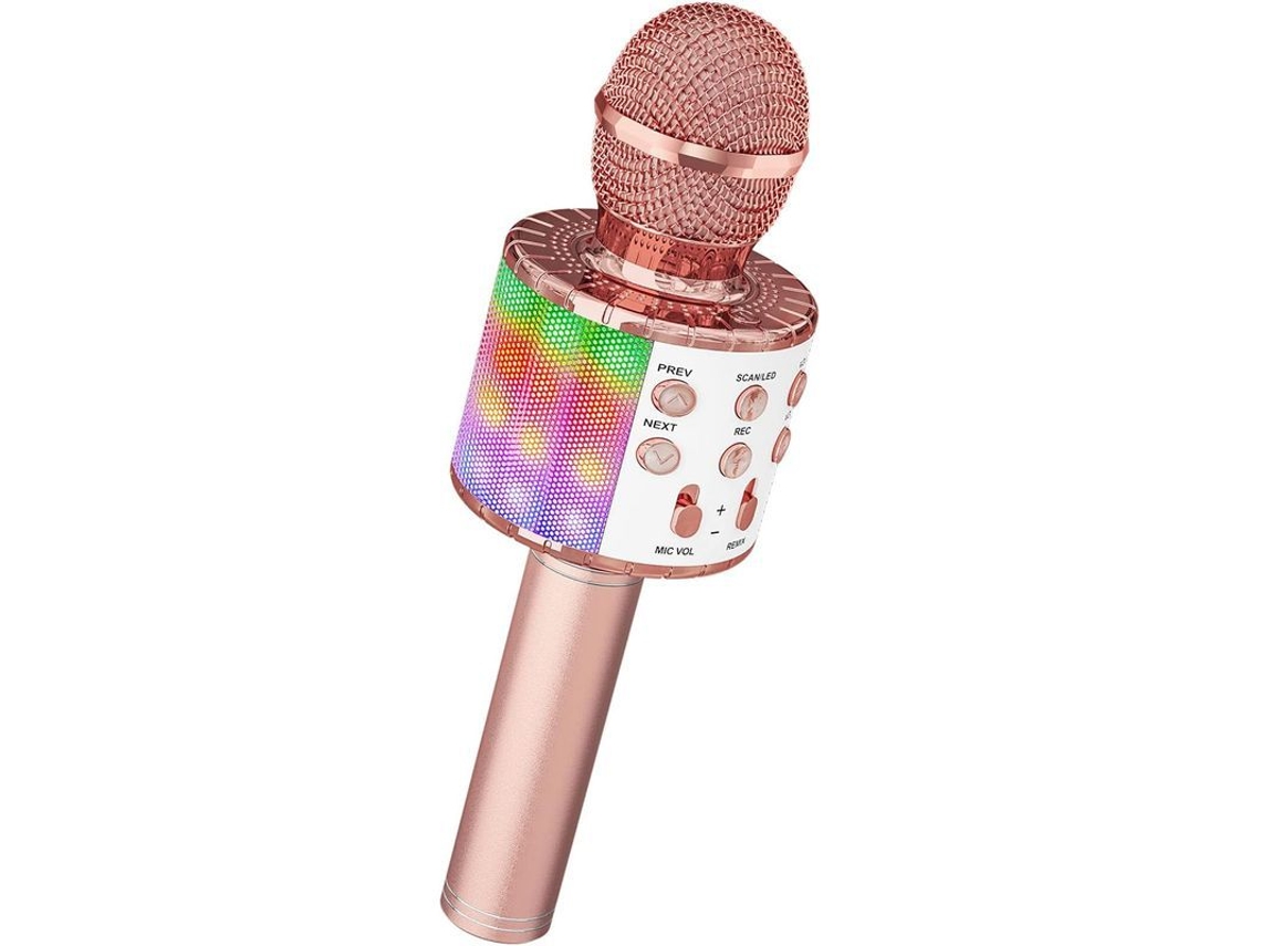 Micrófono De Karaoke Inalámbrico Con Altavoz Bluetooth Y Luces Led Danzantes, Máquina De Karaoke Para El Hogar (ktv)