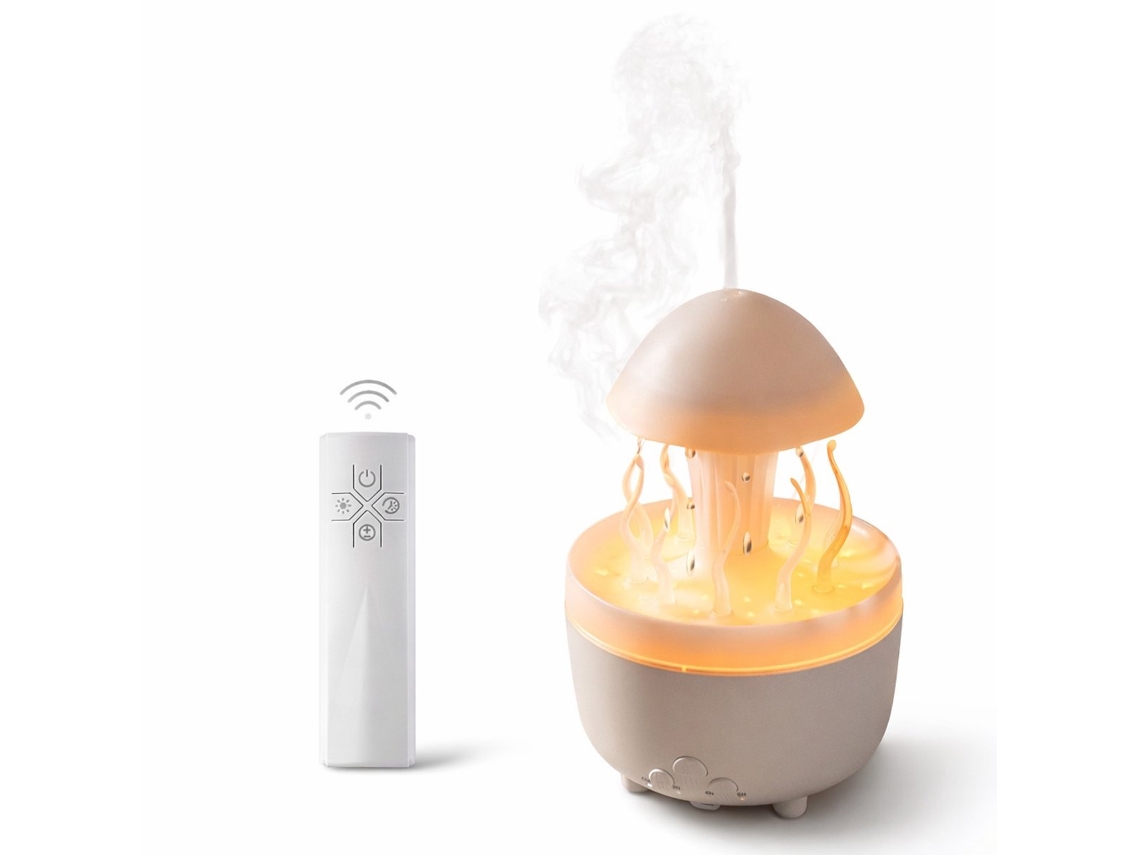 Difusor De Aromas Con Efecto Lluvia - 300ml - Iluminación Led - Control Remoto