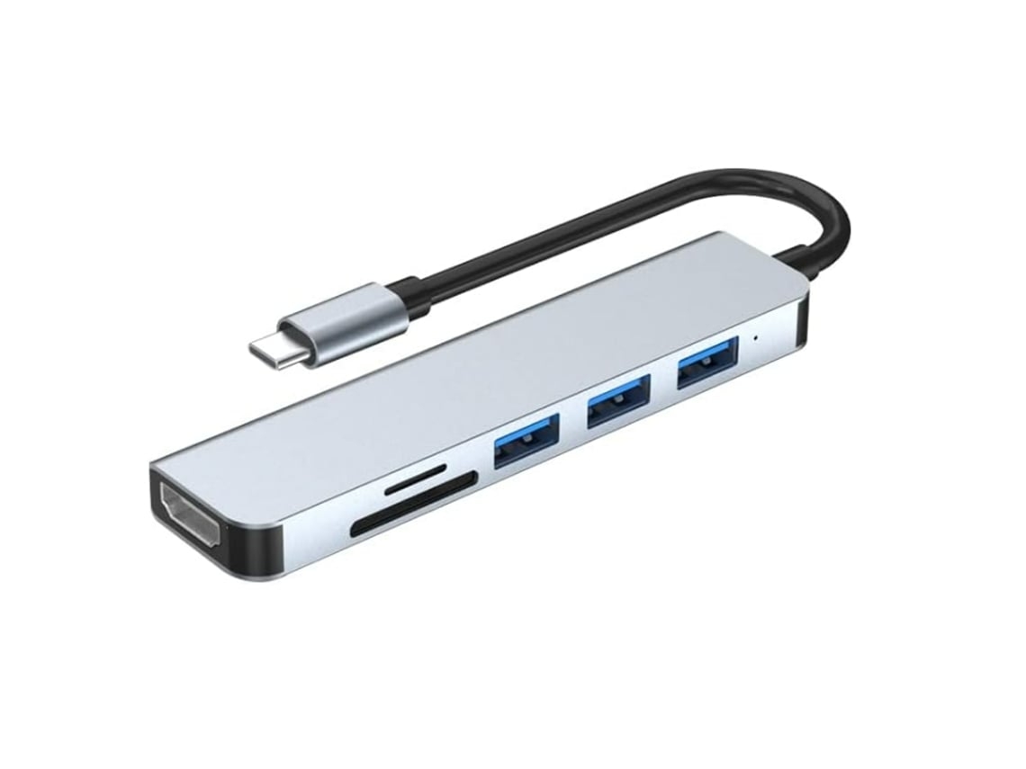 Usb C Hub 4K Hdmi 100W Pd Entrega De Energía 2 Puertos Usb3.0 Lector De Tarjetas Sd/Micro Sd Compatible Con Macbook Pro Chromebook