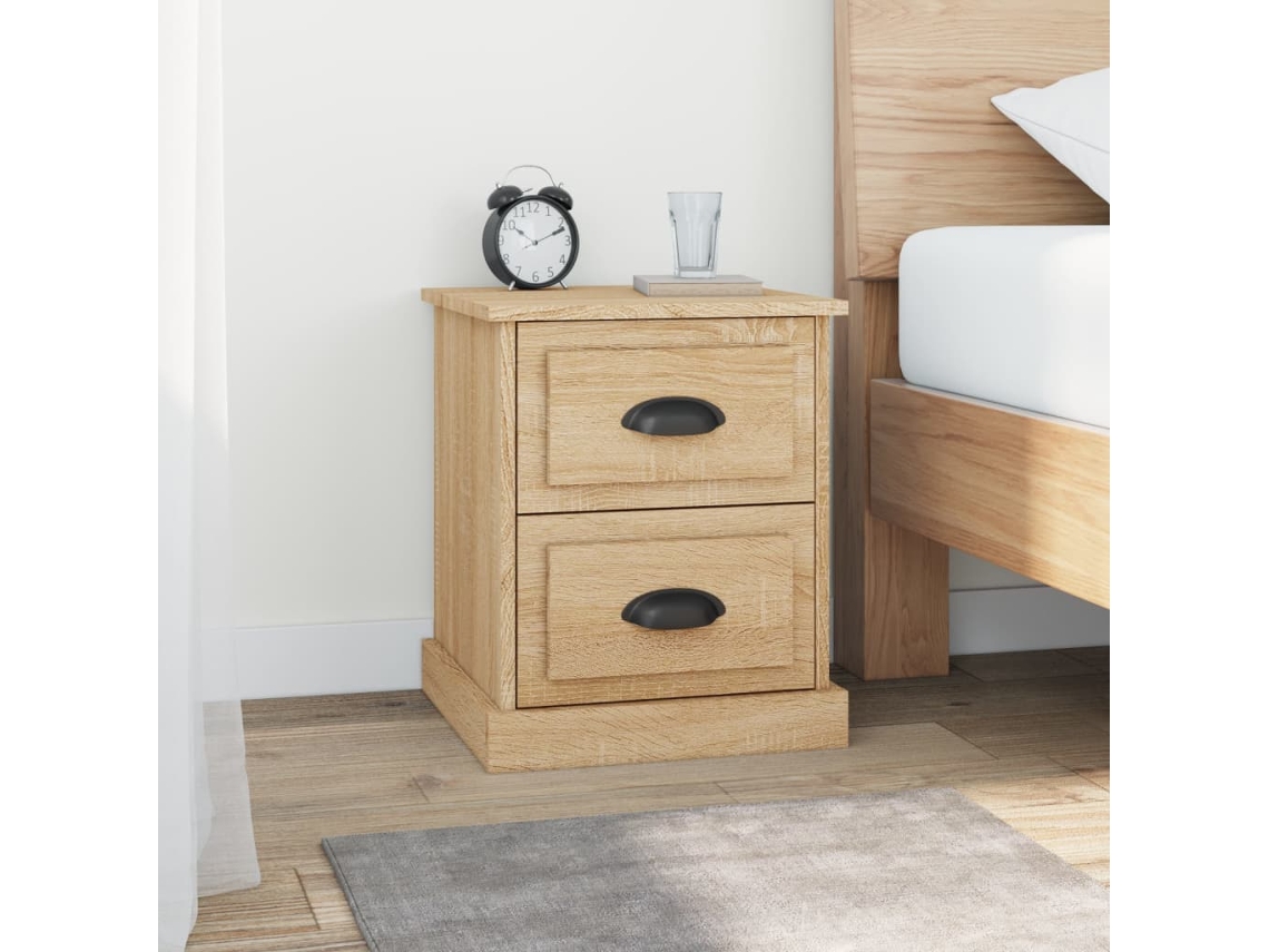 Mesitas de Noche 2 Pzs Derivados de Madera Roble Sonoma