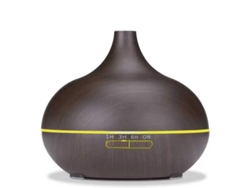 Difusor De Aromas Con Acabado Imitación Madera, Humidificador Ultrasónico Silencioso Con Luz Y Mando A Distancia (ue)