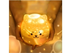 Proyector de luz nocturna, lámpara LED giratoria con cielo estrellado para dormitorio, 6 juegos de películas (blanco)