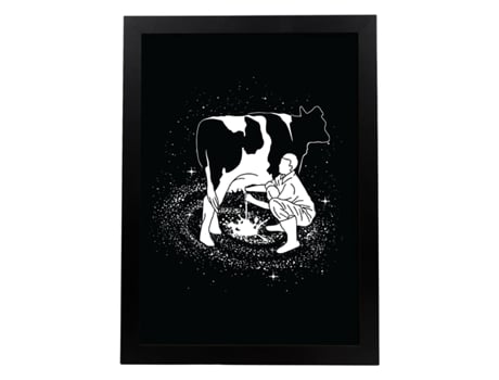 Lámina En Blanco Y Negro De La Via Lactea En Poster Fondo Negro. Papel 250 Gr Y Tintas De Alta Calidad. Sin Marco