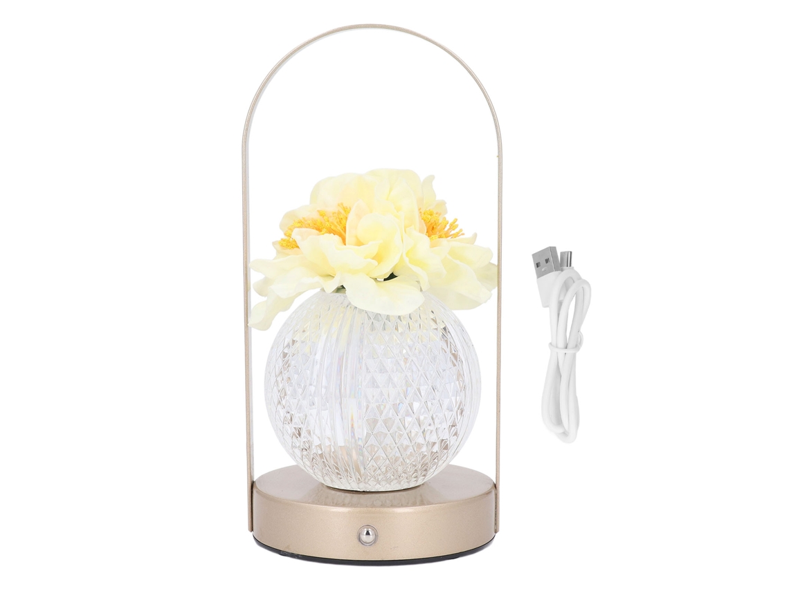 2026-lámpara De Flor De Cristal Led Regulable Con Toque Luz Artificial Recargable Decorativa Para Dormitorio Sala De Estar Hogar