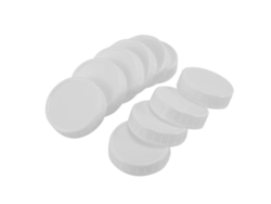 10 Tapas De Plástico Ribeteadas Para Tarros Mason De Boca Regular Estándar 70mm Blanco