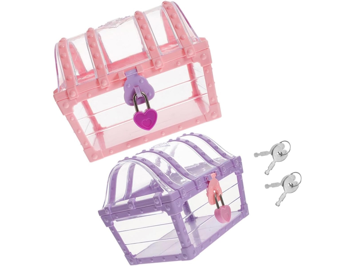 Caja De Almacenamiento De Plástico De 2 Piezas, Pequeña Caja De Joyería, Caja Sorpresa Para Niños