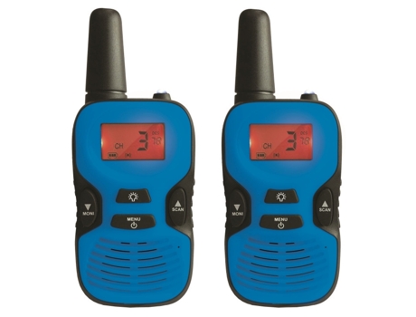 Walkie Talkie LEXIBOOK Baterías Recargables 5 Km Sonido Digital Clip Cinturón Azul / Negro Tw43 (Edad Mínima Recomendada: 3 años)
