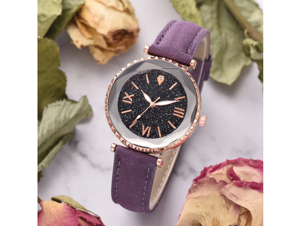 Reloj De Pulsera De Cuarzo Para Mujer, Sencillo Y Elegante, Con Correa Informal De Piel Sintética Rosa.