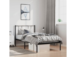 Estructura Cama Sin Colchón Con Cabecero Metal Negro 100x190 Cm