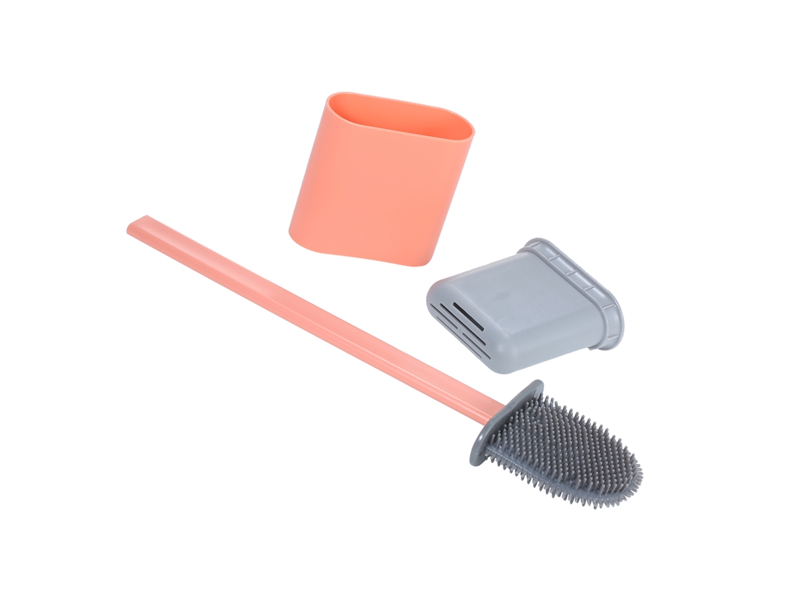 Cepillo Para Inodoro Con Soporte, Silicona Flexible, Cerdas De Tpr, Antiarañazos, Fácil De Limpiar, Bandeja Ventilada