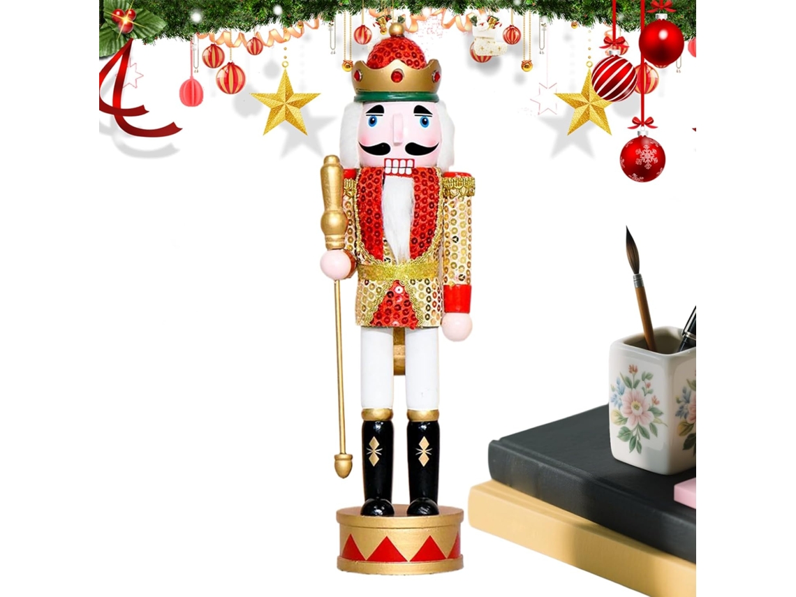 Cascanueces Navideño De Madera Para Estantes – Figuritas Para Estantes, Armarios, Mesas, Cocinas, Dormitorios