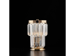 Schubert - Lámpara De Mesa De Hierro Y Latón Dorado Con Strass 1 Luz Al.24 - Ø15 - Bl272-lt-or
