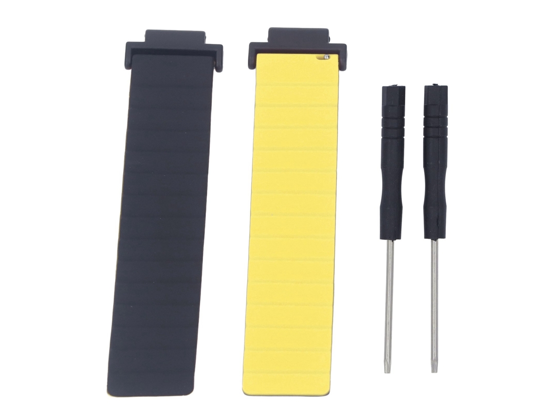 Pulsera Magnética De Silicona Ajustable Para Garmin Forerunner 220/230/630, Color Negro Y Amarillo.