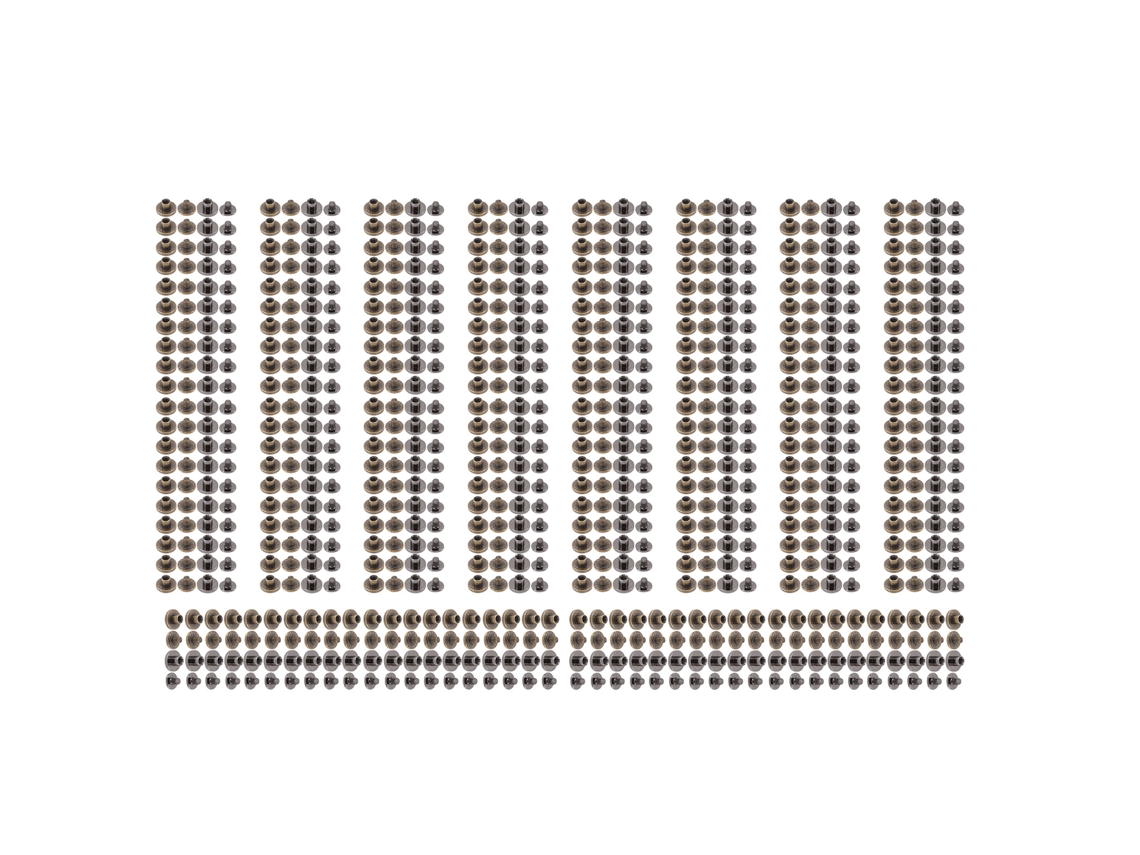 200 Tornillos Chicago 0.4x0.2in Bronce Nickelado Y Plata Negro Remaches Para Cuero Y Encadernación De Libros