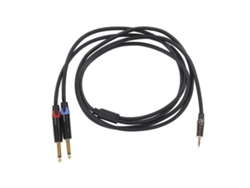 Cable Estéreo De 2 M Con Conector Macho De 3,5 Mm (1/8 De Pulgada) A Dos Conectores Ts Macho De 6,35 Mm (1/4 De Pulgada).