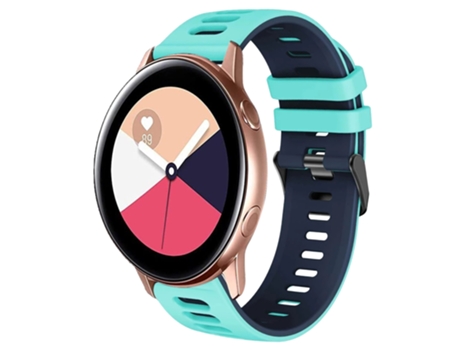 Correa Smartwatch para Samsung Galaxy Watch Active 2 20mm Silicona Bicolor (Verde Menta + Azul)