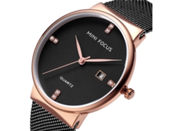 Reloj De Pulsera De Cuarzo Para Hombre Y Mujer Con Esfera Redonda Y Brazalete De Metal Amarillo, Resistente Al Agua.