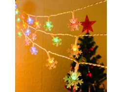 Luz de nieve navideña de 3 metros y 20 LED, funciona con pilas, adorno navideño, decoración de invierno