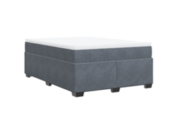 Maison Exclusive - Cama Box Spring Con Colchón Terciopelo Gris Oscuro 160x200 Cm