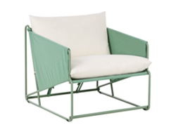 Silla de jardín Beliani con cojín Puente de acero Verde 89x94x88