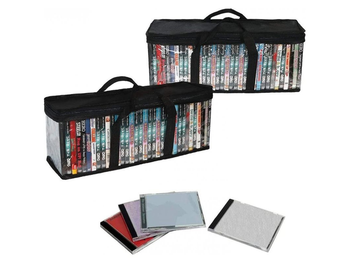 2026rebe-bolsa Organizadora Para Dvd Con Tapa Transparente, Almacenamiento Para 80 Blu-ray/películas/ps4, Manejo Fácil 2 Paquetes