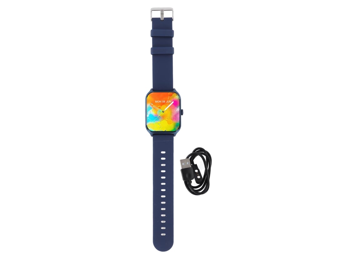 2026-reloj Inteligente Con Pantalla Táctil Ip68 Impermeable, Oxígeno En Sangre, Pedometer Y Llamadas, Azul