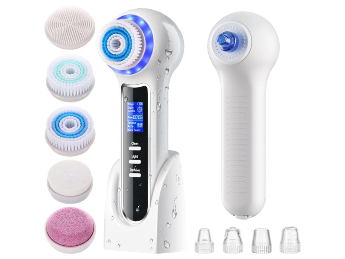 Limpiador facial ELORY con pantalla LCD, cepillo recargable, IPX7, 3 en 1