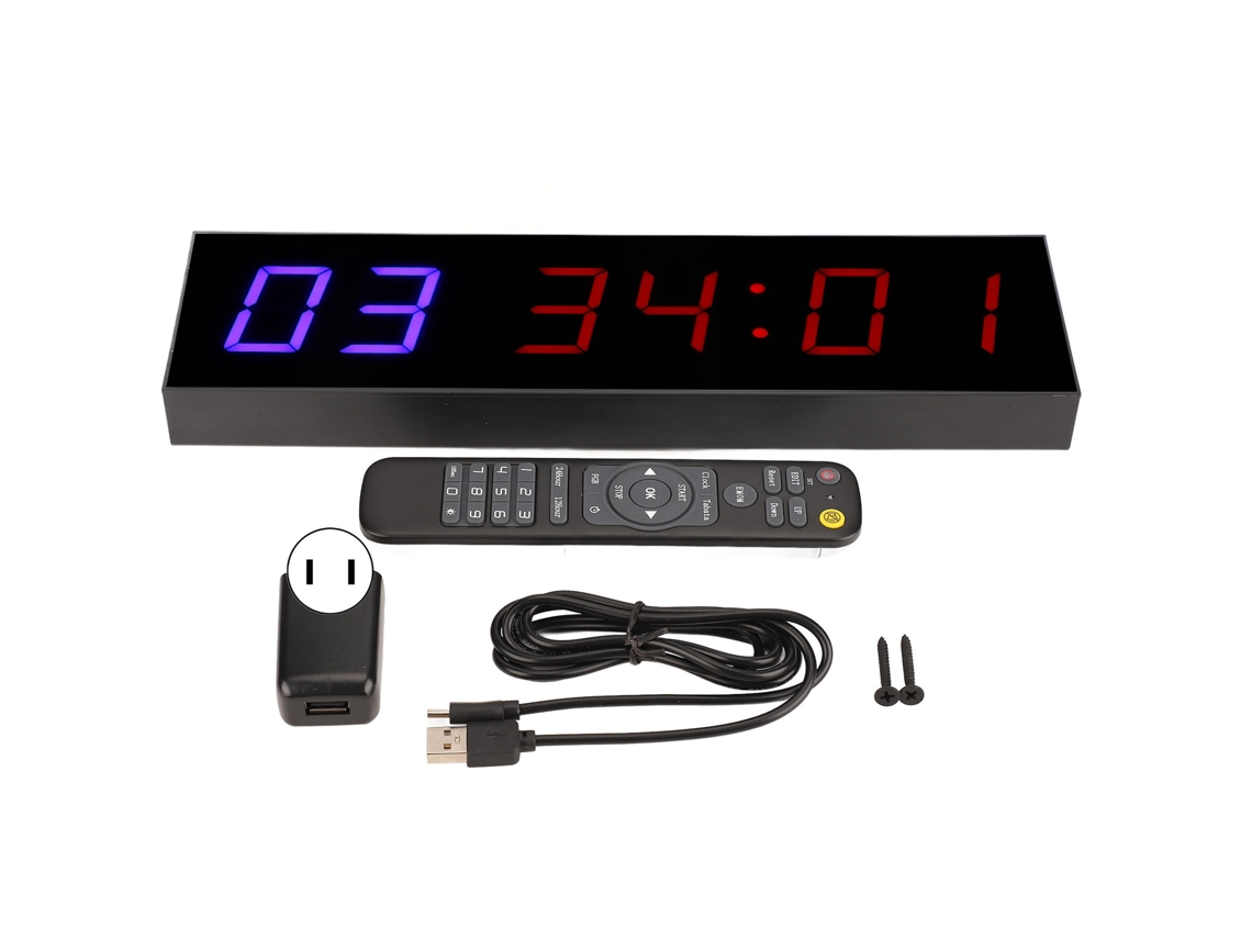 Cronómetro De Gimnasio Con Control Remoto, Conteo De Intervalos, Cuenta Ascendente Y Descendente, Montaje En Pared, Led De 1.8 Pulgadas
