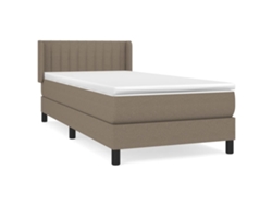 Maison Exclusive - Cama Box Spring Con Colchón Tela Gris Taupe 90x200 Cm