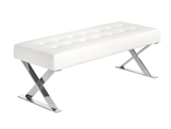 Taburete ANGEL CERDÁ 5001 (Blanco, Acero inoxidable cromado - 120 x 45 x 42 cm)