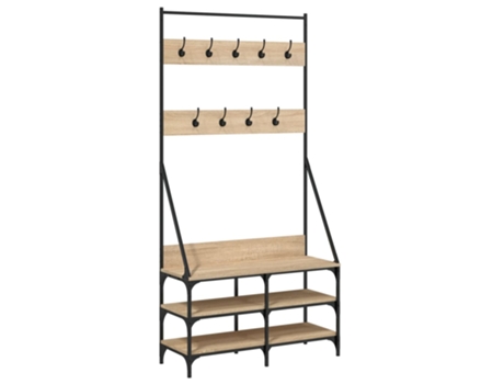 Perchero VIDAXL con zapatero roble Sonoma (90x34x184 cm)