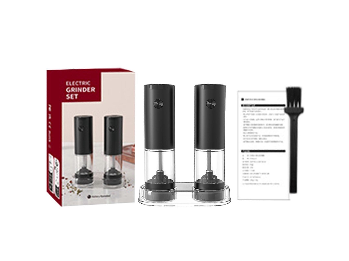Molinillo eléctrico de sal y pimienta, a pilas, con práctica base de cocina, Rosewell