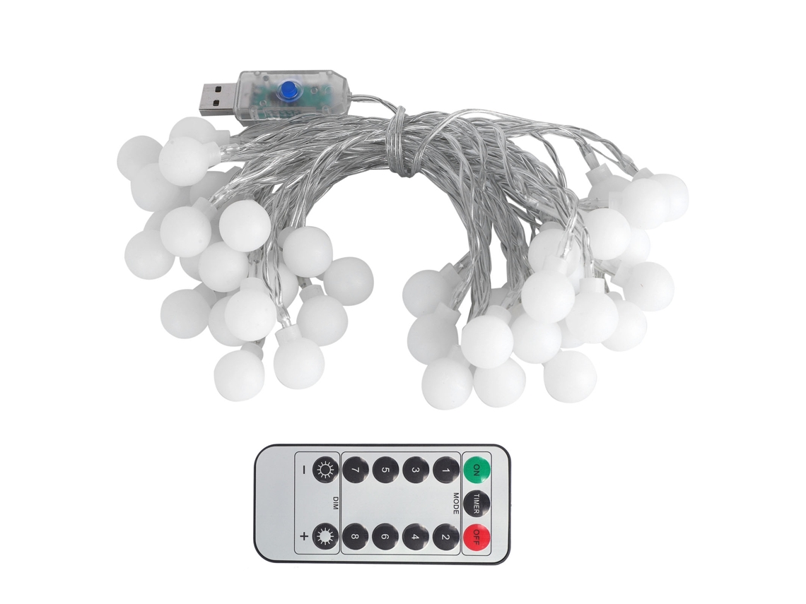 2026-luz De Cadena Con 40 Led Bola Globo 6m Usb Luces Colgantes Decorativas 8 Modos Luz Cálida Interior Exterior Fiesta Decoración