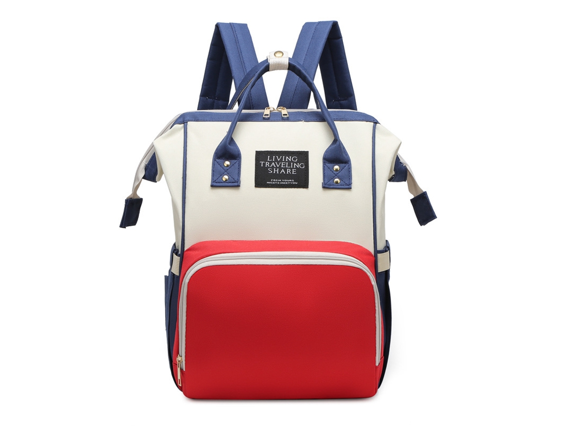 Bolsa Mamãe Mãe E Bebê Cuich Mochila Multifunción Para Cambiar Pañales Para Bebé, Bolsas De Maternidad Impermeables, Rojo Y Azul