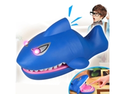Brinquedo eletrônico Rebe Shark Bite com luz e música, ideal para crianças.