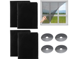 2026-red Mosquitera Para Ventana Linjou 150x130cm Con 4 Cintas Autoadhesivas Cortable