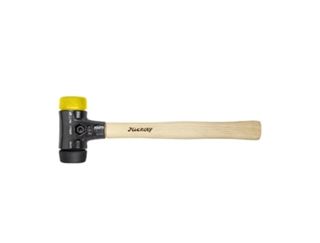 WIHA Martillo De Cara Blanda Safety De Dureza Media/Semiduro Con Mango De Madera Hickory, Cabezal Redondo (26437)