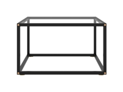 Mesa de Centro de Apoyo 60X60X35 Cm Vidrio Templado Negro